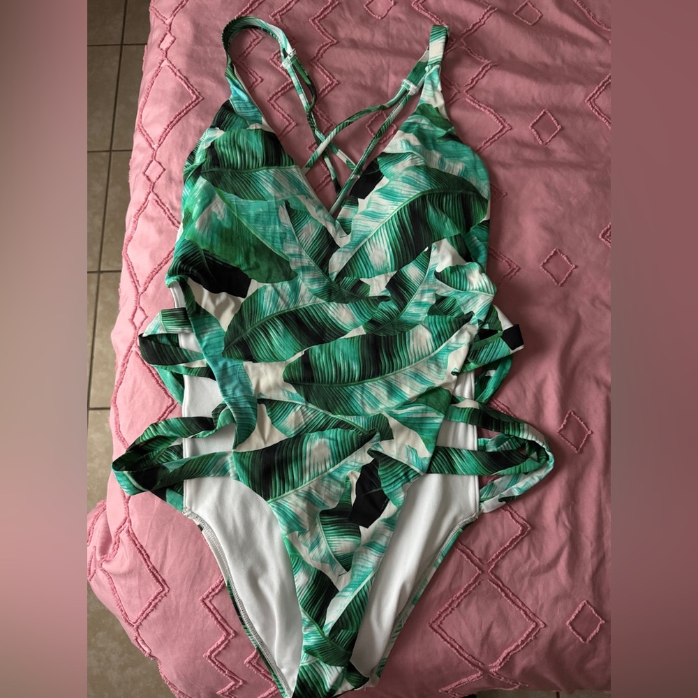 Pac Sun-LA hearts Strappy tropical one piece swimsuit